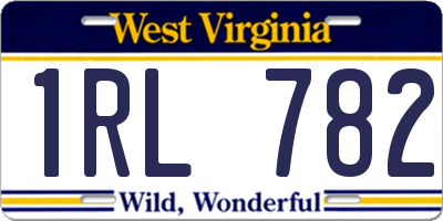 WV license plate 1RL782