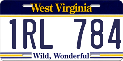WV license plate 1RL784