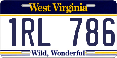 WV license plate 1RL786