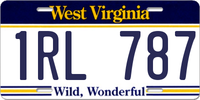 WV license plate 1RL787