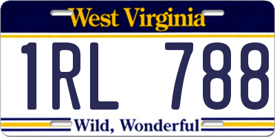 WV license plate 1RL788