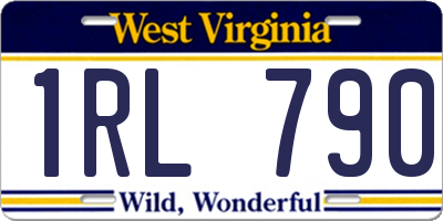 WV license plate 1RL790