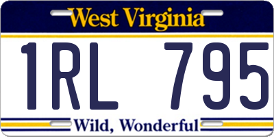 WV license plate 1RL795