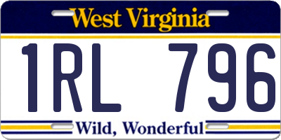 WV license plate 1RL796