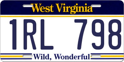 WV license plate 1RL798