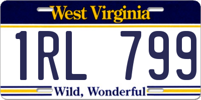 WV license plate 1RL799