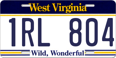 WV license plate 1RL804