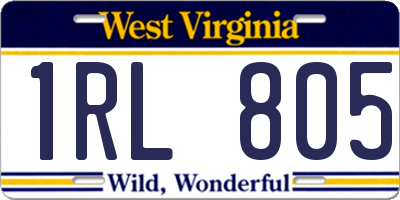 WV license plate 1RL805