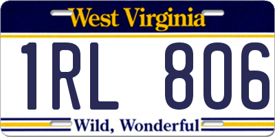 WV license plate 1RL806