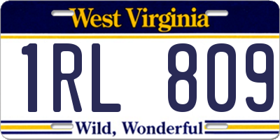 WV license plate 1RL809