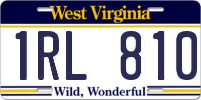 WV license plate 1RL810