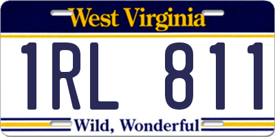 WV license plate 1RL811