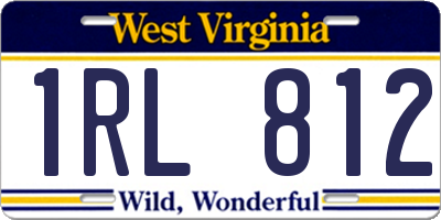 WV license plate 1RL812