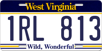 WV license plate 1RL813
