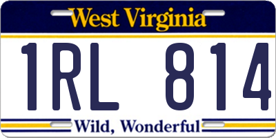 WV license plate 1RL814