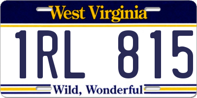 WV license plate 1RL815