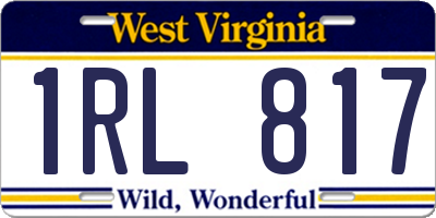 WV license plate 1RL817