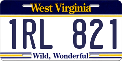 WV license plate 1RL821