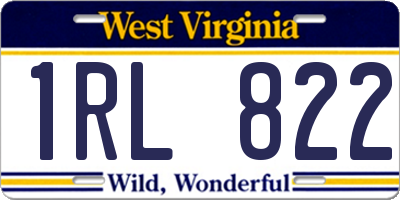 WV license plate 1RL822