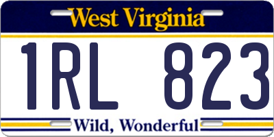 WV license plate 1RL823
