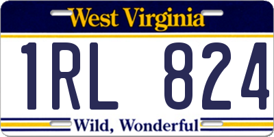 WV license plate 1RL824