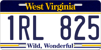 WV license plate 1RL825