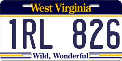 WV license plate 1RL826