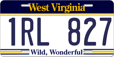 WV license plate 1RL827