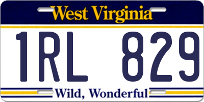 WV license plate 1RL829