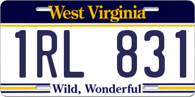 WV license plate 1RL831