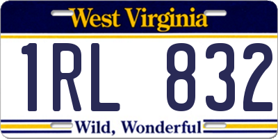 WV license plate 1RL832