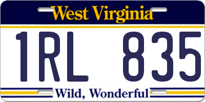 WV license plate 1RL835