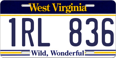 WV license plate 1RL836
