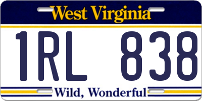 WV license plate 1RL838