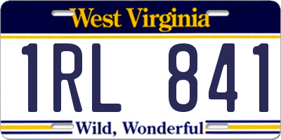 WV license plate 1RL841