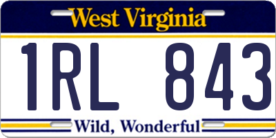 WV license plate 1RL843