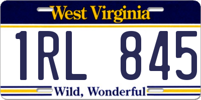 WV license plate 1RL845