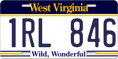 WV license plate 1RL846