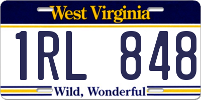 WV license plate 1RL848
