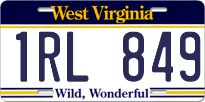 WV license plate 1RL849