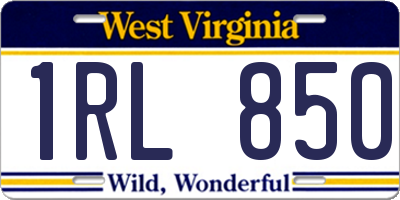 WV license plate 1RL850