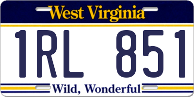 WV license plate 1RL851