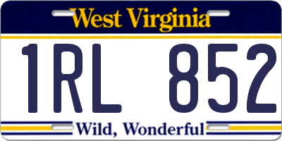 WV license plate 1RL852