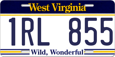 WV license plate 1RL855