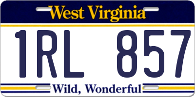WV license plate 1RL857