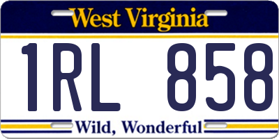 WV license plate 1RL858