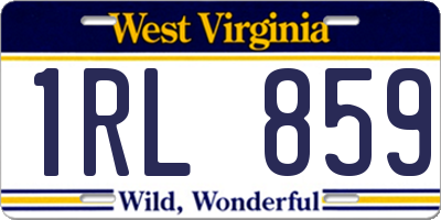 WV license plate 1RL859