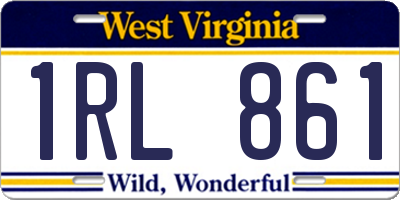 WV license plate 1RL861