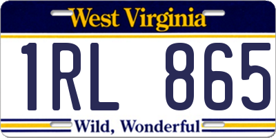 WV license plate 1RL865