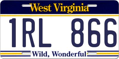 WV license plate 1RL866
